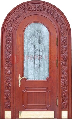 Толстая металлическая арочная дверь со стеклом ДА-20 в Павловском Посаде