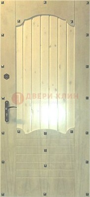 Белая железная дверь с евровагонкой ДЕ-9 в Павловском Посаде