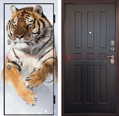 Металлическая дверь с фотопечатью тигра ДФ-1 в Павловском Посаде