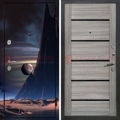 Стальная дверь с фотопечатью космоса ДФ-49 в Павловском Посаде