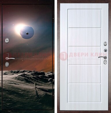 Стальная дверь с фотопечатью планет ДФ-8 в Павловском Посаде