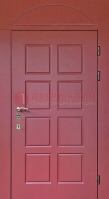 Красная стальная дверь с верхней фрамугой ДФГ-13 в Павловском Посаде