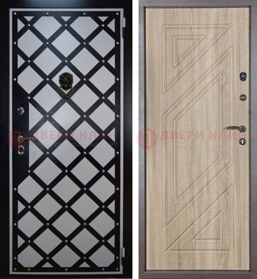 Металлическая дверь с порошковым напылением и ковкой ДК-24 в Павловском Посаде