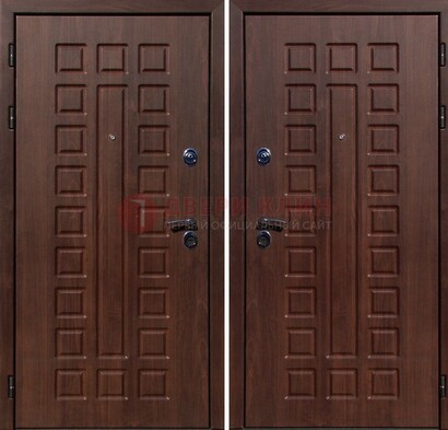 Коричневая железная дверь с МДФ снаружи ДМ-113 в Павловском Посаде