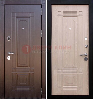Коричневая входная дверь с МДФ ДМ-173 для кирпичного дома в Павловском Посаде