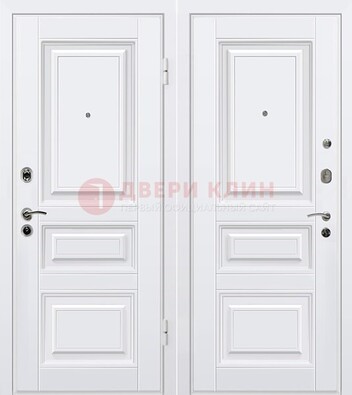Белая металлическая дверь с МДФ ДМ-179 в Павловском Посаде