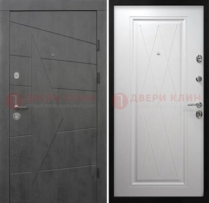 Темная железная дверь МДФ с рисунком ДМ-194 в Павловском Посаде