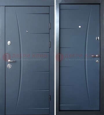 Серая входная дверь с фигурной фрезеровкой МДФ ДМ-213 в Павловском Посаде