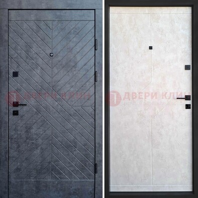 Серая железная дверь с филенчатой МДФ ДМ-217 в Павловском Посаде