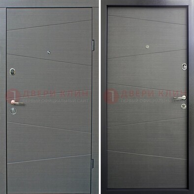 Темная стальная дверь с филенчатой МДФ ДМ-228 в Павловском Посаде