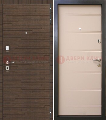 Коричневая  железная дверь c фрезерованной МДФ ДМ-248 в Павловском Посаде