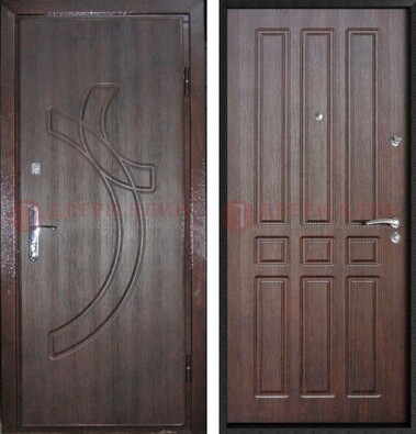 Коричневая железная дверь с МДФ и узором ДМ-345 в Сосновый Бор