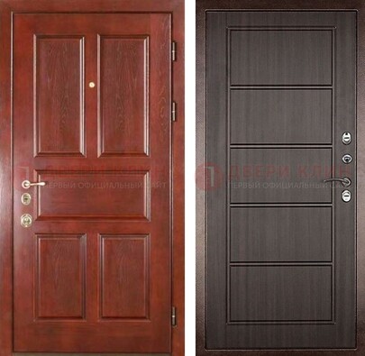 Красная металлическая дверь с МДФ в квартиру ДМ-387 в Павловском Посаде