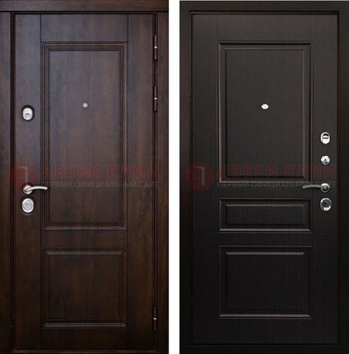 Классическая железная дверь с темными МДФ панелями ДМ-390 в Павловском Посаде