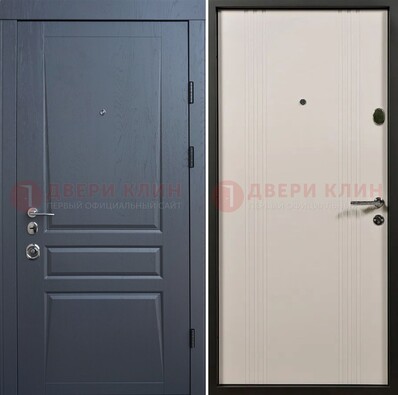 Темно-серая стальная дверь с МДФ хайтек ДМ-481 в Павловском Посаде