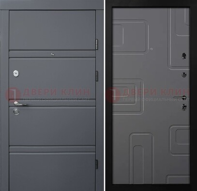 Серая металлическая дверь с МДФ в квартиру ДМ-485 в Павловском Посаде