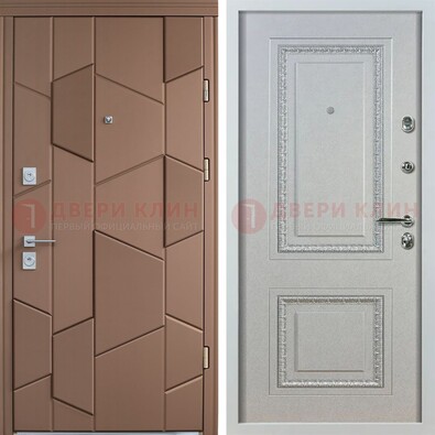 Квартирная стальная дверь с разными панелями МДФ ДМ-496 в Павловском Посаде