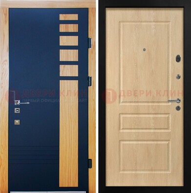 Двухцветная железная дверь с МДФ в квартиру ДМ-511 в Павловском Посаде