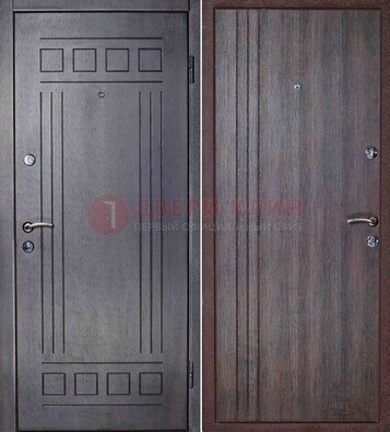 Темная стальная дверь с МДФ с рисунком ДМ-83 в Электростали