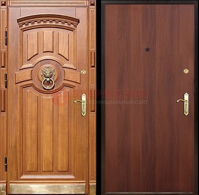 Светлая железная дверь с массивом дуба ДМД-4 в Краснодаре