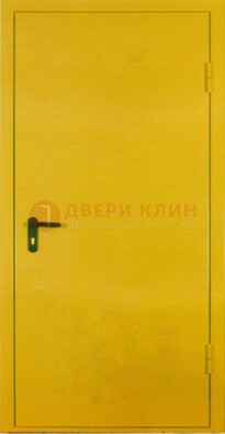 Желтая железная дверь с нитроэмалью ДН-5 в Павловском Посаде