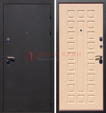 Черная стальная дверь с порошковым окрасом МДФ внутри ДП-102 в Павловском Посаде