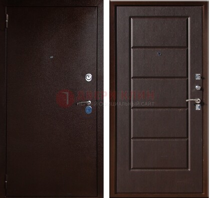 Темная входная дверь с порошковым окрасом ДП-113 в Павловском Посаде