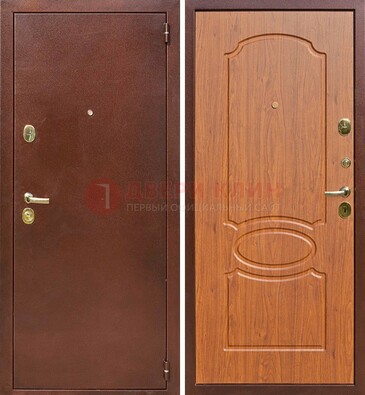 Коричневая стальная дверь с порошковым напылением ДП-137 в Павловском Посаде