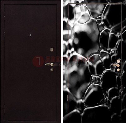 Черная стальная дверь с порошковым окрасом с фотопечатью ДП-158 в Павловском Посаде