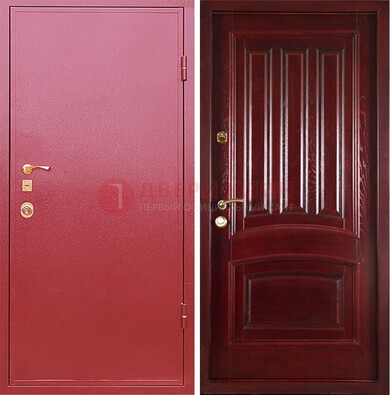 Красная металлическая дверь с порошковым напылением ДП-165 в Павловском Посаде