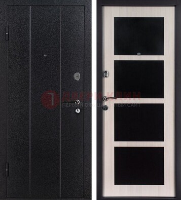 Черная металлическая дверь с порошковым напылением ДП-176 в Павловском Посаде