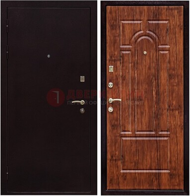 Темная железная дверь с порошковым покрытием ДП-194 В Ижевске