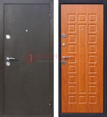 Коричневая стальная дверь с порошковым напылением ДП-202 в Павловском Посаде