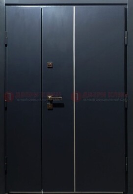 Темная металлическая дверь с порошковым покрытием ДП-220 в Химках