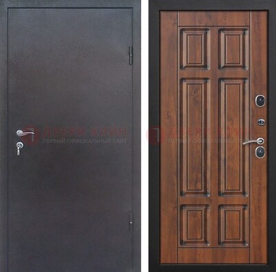 Темная входная дверь с порошковым покрытием с МДФ панелью ДП-235 в Павловском Посаде