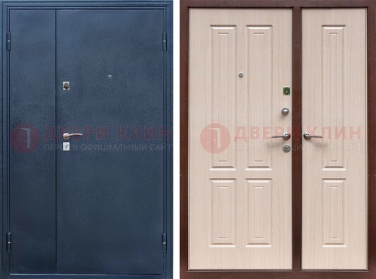 Двустворчатая стальная дверь с порошковым напылением и МДФ ДП-239 в Павловском Посаде