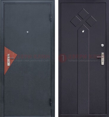 Черная входная дверь с порошковым напылением и узором внутри ДП-241 в Павловском Посаде