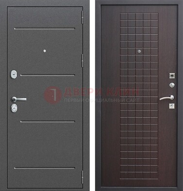 Металлическая дверь с порошковым покрытием и МДФ Махагон ДП-254 в Сергиевом Посаде