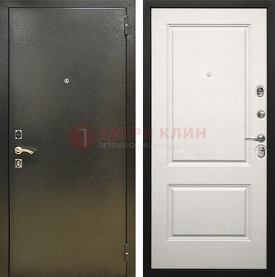 Металлическая темная дверь с порошковым напылением и классической МДФ ДП-298 в Павловском Посаде
