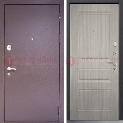 Темная стальная дверь с порошковым окрасом и МДФ ДП-310 в Павловском Посаде