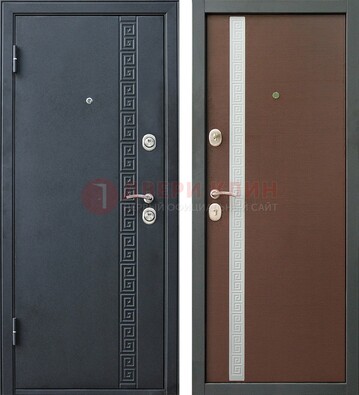 Черная стальная дверь с порошковым напылением ДП-9 в Рязани