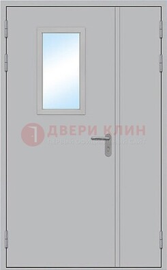 Белая входная противопожарная дверь со стеклянной вставкой ДПП-10 в Павловском Посаде
