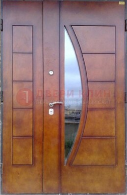Офисная стальная парадная дверь со вставками из стекла ДПР-13 в Тихвине