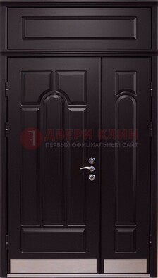 Парадная дверь с металлическими вставками ДПР-47 и фрамугой в Павловском Посаде