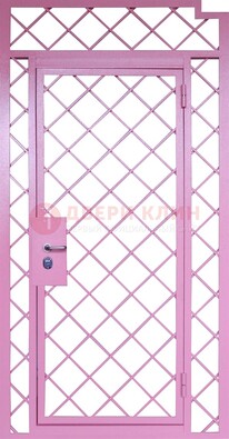 Розовая металлическая решетчатая дверь ДР-15 в Павловском Посаде