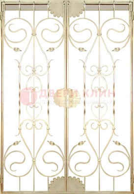 Золотая железная решетчатая дверь ДР-1 в Павловском Посаде