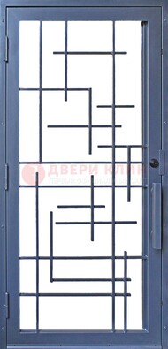 Современная железная решетчатая дверь синяя ДР-31 в Павловском Посаде