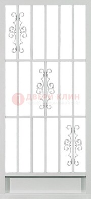 Белая железная решетчатая дверь ДР-9 в Павловском Посаде