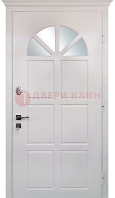 Светлая железная дверь со стеклом ДС-29 в Павловском Посаде