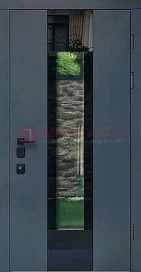 Современная дверь со стеклом для коттеджа ДС-40 в Павловском Посаде